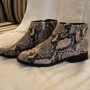 Snake skin booties